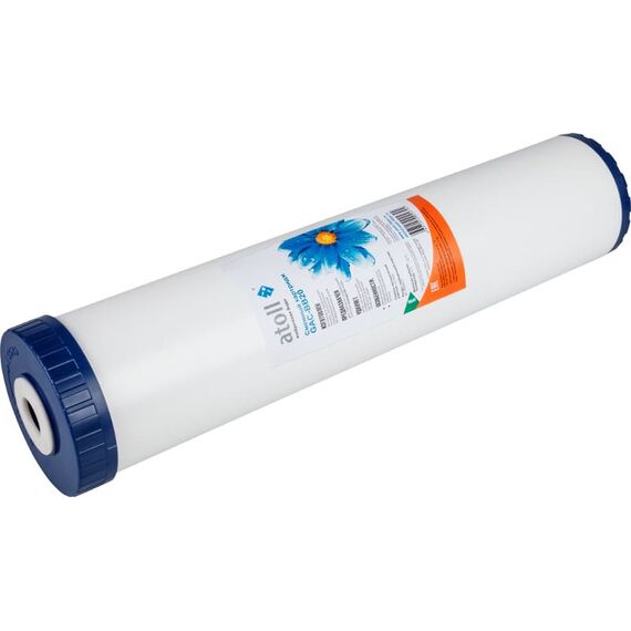 Угольный картридж atoll GAC-BB20, Типоразмер: Big Blue 20", Температура воды: до +52 °C, изображение 2