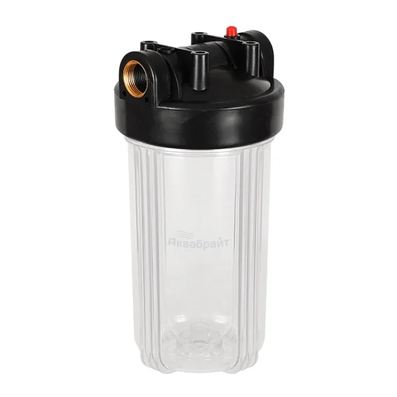 Прозрачный корпус Аквабрайт АБФ-10ББ-ПР с латунными вставками 1", Типоразмер: Big Blue 10", Корпус: прозрачный, Внутренняя резьба: 1", Температура воды: до +35°C, изображение 3