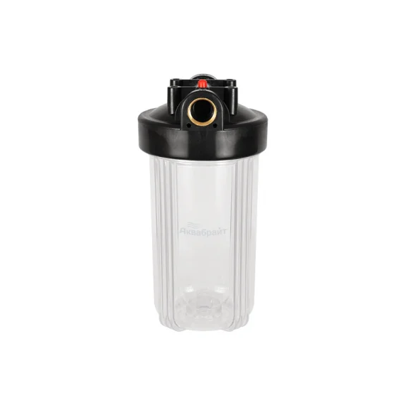 Прозрачный корпус Аквабрайт АБФ-10ББ-ПР с латунными вставками 1", Типоразмер: Big Blue 10", Корпус: прозрачный, Внутренняя резьба: 1", Температура воды: до +35°C, изображение 4