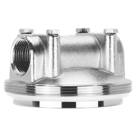 Корпус магистрального фильтра Аквабрайт АБФ-НЕРЖ-12, Типоразмер: Slim Line 10", Крышка корпуса: Стальная, Внутренняя резьба: 1/2", Температура воды: до +70°C, изображение 2