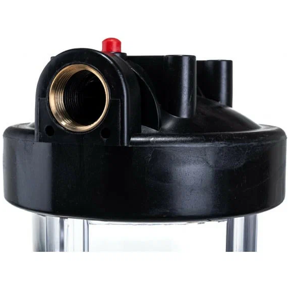 Прозрачный корпус Аквабрайт АБФ-10ББ-ПР с латунными вставками 1", Типоразмер: Big Blue 10", Корпус: прозрачный, Внутренняя резьба: 1", Температура воды: до +35°C, изображение 2