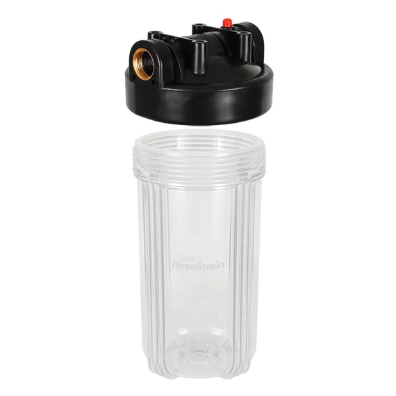 Прозрачный корпус Аквабрайт АБФ-10ББ-ПР с латунными вставками 1", Типоразмер: Big Blue 10", Корпус: прозрачный, Внутренняя резьба: 1", Температура воды: до +35°C, изображение 5