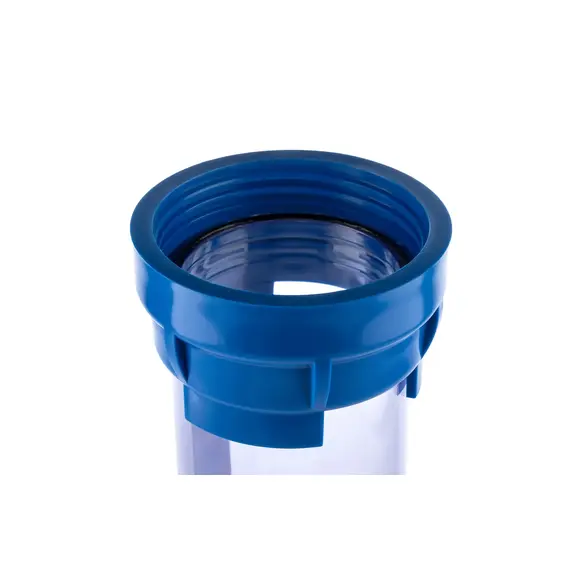 Магистральный фильтр Гейзер 1П 3/4" с прозрачной колбой, Типоразмер: Slim Line 10", Корпус: прозрачный, Наружная резьба: 3/4", Температура воды: до +40°C, Тонкость очистки: 5 микрон, изображение 5