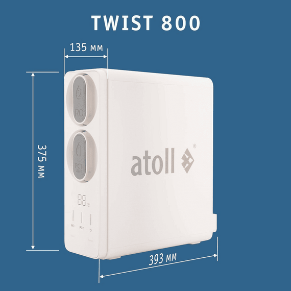 Фильтр для воды atoll TWIST 800 (A-5800p) (без крана) с обратным осмосом, изображение 3