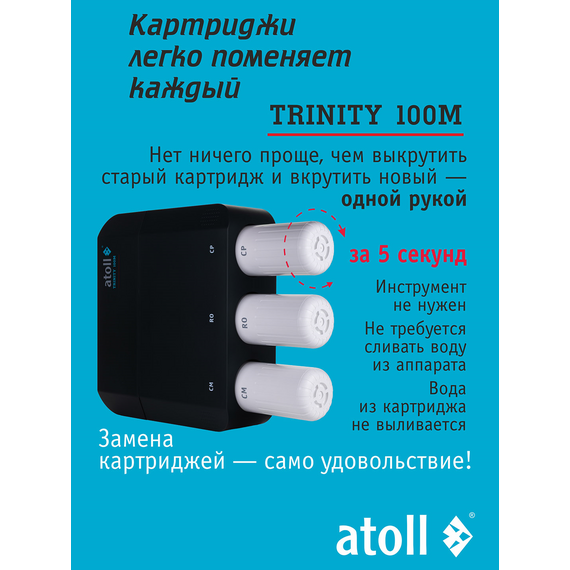 Фильтр для воды atoll TRINITY 100M с обратным осмосом, изображение 6