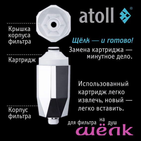 Проточный фильтр для душа atoll ШЁЛК, изображение 3
