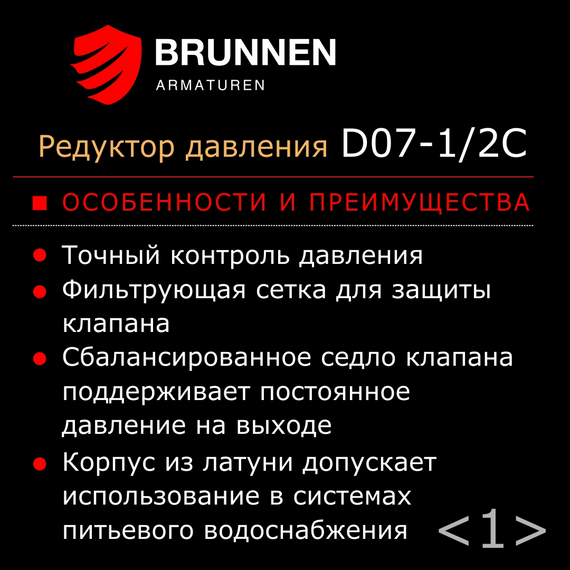 Редуктор давления Brunnen D07-1/2C, изображение 10