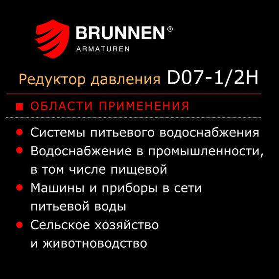 Редуктор давления Brunnen D07-1/2H, изображение 13