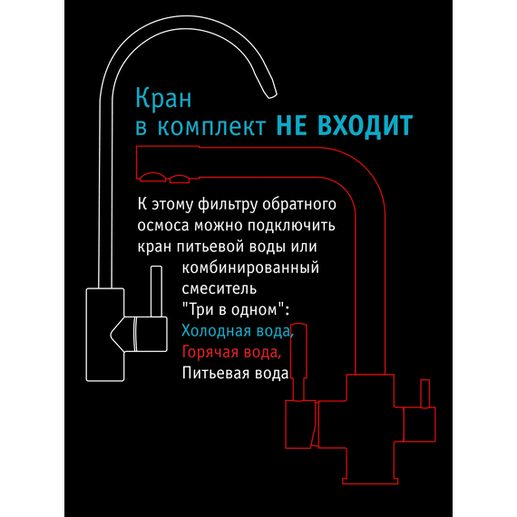 Фильтр для воды atoll TRINITY 100M (без крана) с обратным осмосом, изображение 3