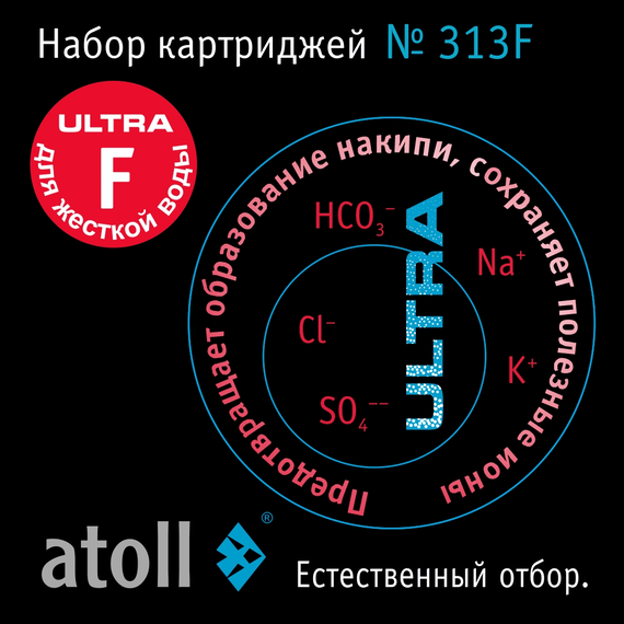Набор сменных картриджей atoll №313F для atoll ULTRA F (жесткая вода), изображение 7