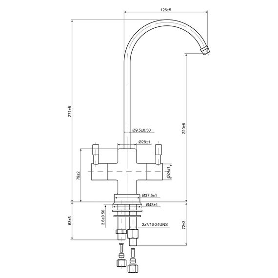 Кран Гейзер №10 для фильтра под мойкой, изображение 3 Кран Гейзер №10 для фильтра под мойкой, изображение 3