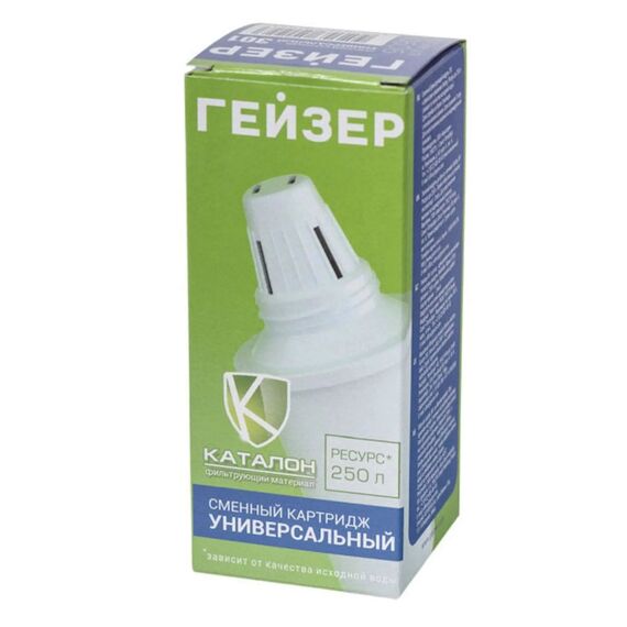 Сменный картридж №301 для фильтра-кувшина Гейзер, Модификация: для мягкой воды, Ресурс (номинальный): до 250 л, Кол-во в упаковке: 1 шт, изображение 2