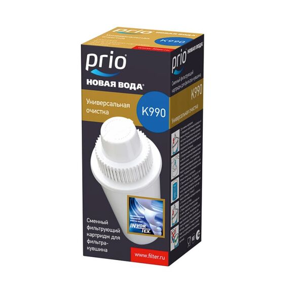 Сменный картридж K990 для фильтра-кувшина Prio Новая Вода, Модификация: стандартная (универсальная), Ресурс (номинальный): до 270 л, Кол-во в упаковке: 1 шт, изображение 2