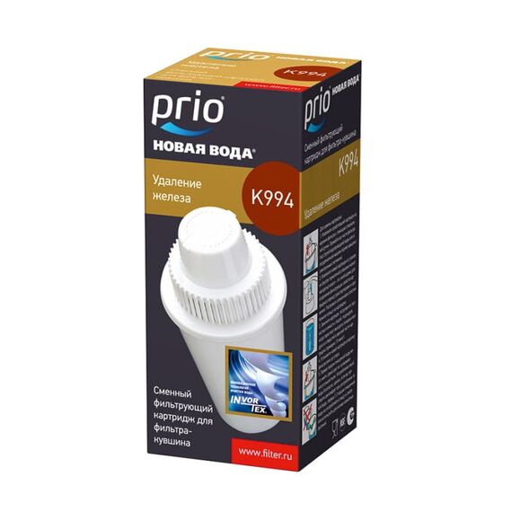 Сменный картридж K994 для фильтра-кувшина Prio Новая Вода, Модификация: с обезжелезиванием, Ресурс (номинальный): до 300 л, Кол-во в упаковке: 1 шт, изображение 2