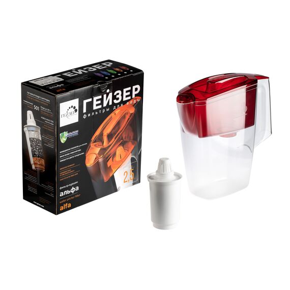 Фильтр-кувшин Гейзер Альфа красного цвета, Цвет: красный, изображение 2