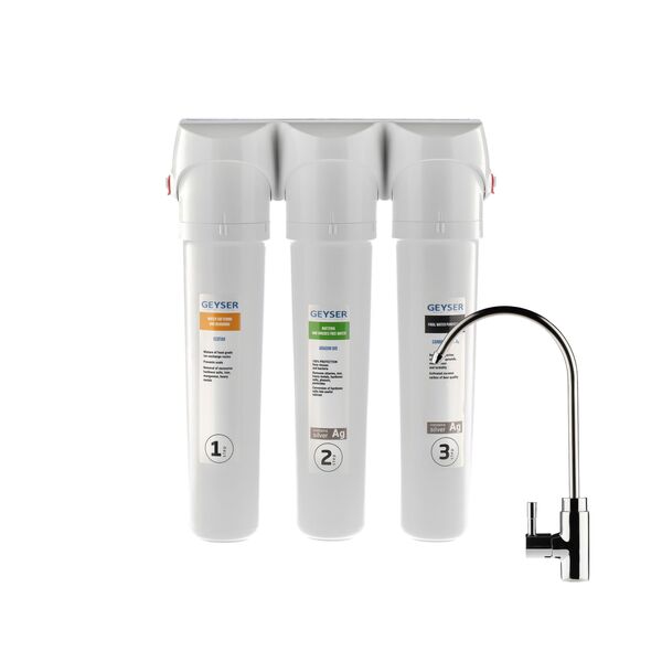 Проточный питьевой фильтр Гейзер Смарт Био 521 для обеззараживания воды, Модификация: для жёсткой воды, Модель питьевого крана: №6
