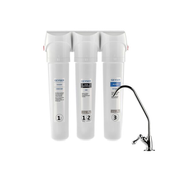 Проточный питьевой фильтр Гейзер Смарт комплексная очистка (кран 3), Модификация: для мягкой воды, Модель питьевого крана: №3