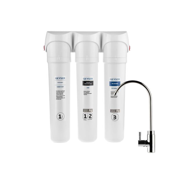 Проточный питьевой фильтр Гейзер Смарт комплексная очистка (кран 6), Модификация: для мягкой воды, Модель питьевого крана: №6