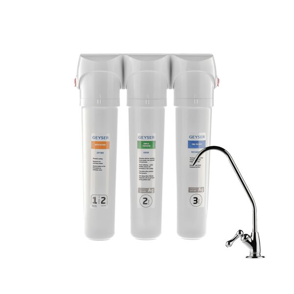 Проточный питьевой фильтр Гейзер Смарт для жесткой воды, Модификация: для жёсткой воды, Модель питьевого крана: №3