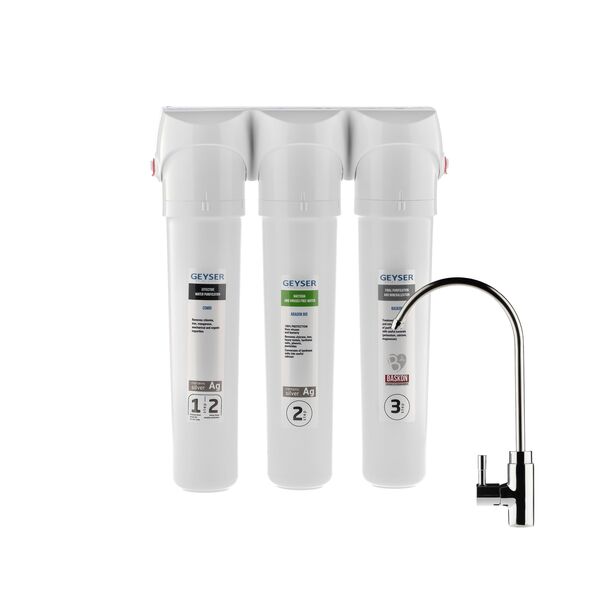 Проточный питьевой фильтр Гейзер Смарт Био 511 для обеззараживания воды, Модификация: для мягкой воды, Модель питьевого крана: №6